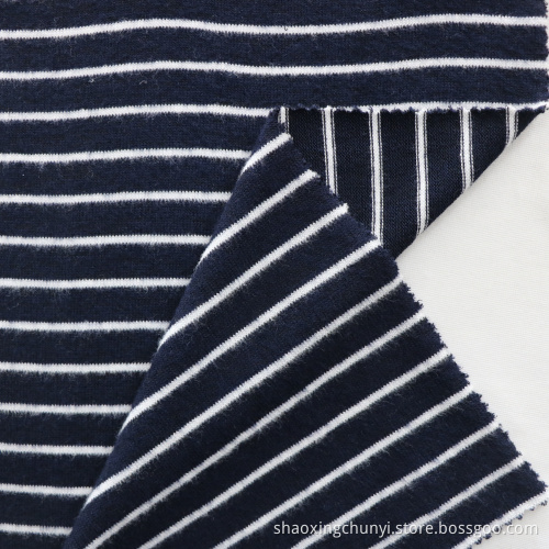Atmungsaktiv hochwertig Rayon80% Polyester18% spandex2% Streifen Muster Lose Single Jersey Strick -Hemd -Stoff für Männer Frauen